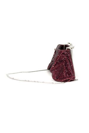 Ondina Valla Morning on Canvas Clutch in rete metallica bordeaux BENEDETTA BRUZZICHES | 0129110.